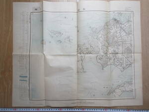 36)戦前　朝鮮　古地図『群山　１/５０，０００　地形図　朝鮮総督府陸地測量部　大正５年　約５８×４６ｃｍ』