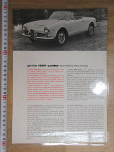 18)[ Alpha Romeo old catalog GIULIA 1600 SPIDER laminate processing ]