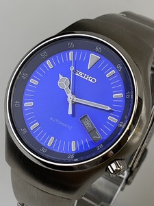 【美品・保管品】F0577 SEIKO セイコー 腕時計 7S26-013A S-WAVE AT 自動巻き デイデイト 青文字盤 メンズ腕時計 現状稼働品