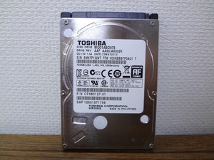 ●ノートPC用 HDD　SATA　2.5インチ 750GB③使用時間短い