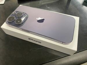 ☆ SIMフリー iPhone 14 PRO 128GB ディープパープル 海外正規店より購入品 美品 箱付き☆