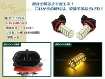 ジムニー中期 JB23W H8 LED 68連 アンバー フォグランプ デイライト& ON/OFF スイッチ付 強化 電源 リレーハーネス 配線_画像2