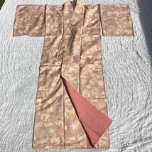 京都やまと誂製　小紋　葉っぱ　洗える着物　ポリエステル？　和装　和服　★1000_画像2