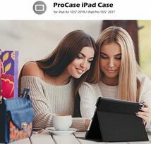ブラック iPad Air 3 10.5” Pro 10.5＂ 保護ケース 2019 2017 縦と横にスタンド フォリオ 耐衝撃_画像8