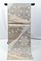 袋帯 六通柄 亀甲 花 花唐草文 おしゃれ 帯丈429cm_画像3