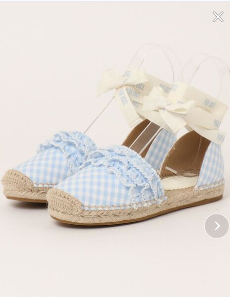 期間限定価格 5月10日まで 新品 ピンクハウス ロゴリボン付きエスパドリーユ ラージサイズ 24.5 センチ ブルー