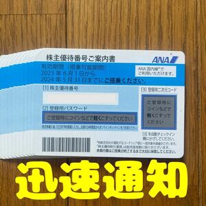 【即決】【迅速通知】全日空 ANA 株主優待券 PW通知 ①