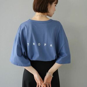 新品・未開封　lumier バックロゴプリントオーバーTシャツ　ブルー