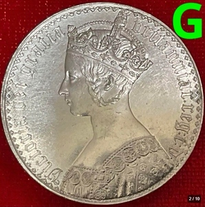 [1 jpy start ][ not yet judgment goods genuineness unknown ] 1847 gothic Crown silver coin Anne tesimo Victoria woman .(G)