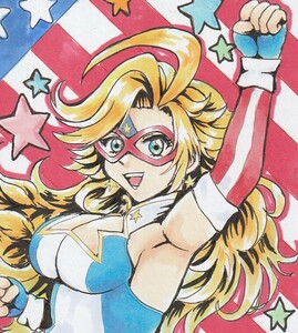 Art hand Auction Handgezeichnet [Maskiertes Amerika], Comics, Anime-Waren, Handgezeichnete Illustration