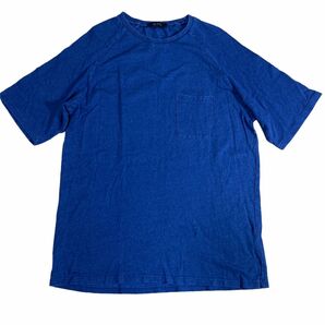 ナノユニバース Tシャツ 半袖 カットソー ネイビー デニム風