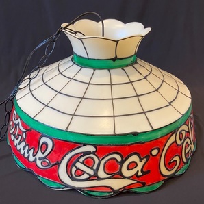 【ビンテージ】1960年代 コカコーラ　照明　ステンドグラス風　動作確認済　美品 coca-cola 