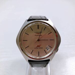 109【中古】LONGINES ULTRA-CHRON ロンジン ウルトラクロン AUTOMATIC 自動巻き デイト メンズ腕時計 レザーベルト 動作確認済み 現状品の画像2