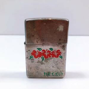 303【中古】ZIPPO ジッポー オイルライター ハイビスカス シルバー ライター 喫煙具 コレクション 喫煙グッズ 動作未確認 現状品