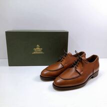 100【中古】CROCKETT&JONES クロケットアンドジョーンズ MONTAGU サイズ 5E ビジネスシューズ 革靴 ブラウン 箱付き 現状品_画像1