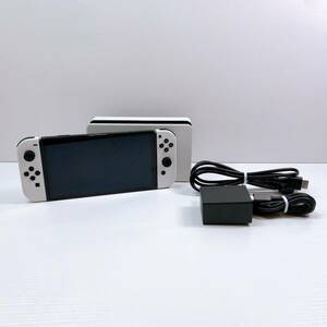 166【中古】Nintendo Switch 本体 HEG-001 ホワイト 有機ELモデル ニンテンドースイッチ 任天堂 動作確認 初期化済み ジャンク 現状品 