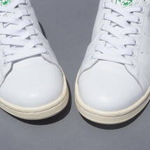 美品!! 27.5cm 限定 2014年製 adidas STAN SMITH スタンスミス 白x緑 ガラスレザー 天然皮革_画像5