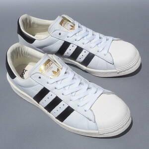 美品!! US 8 1/2・26,5cm 16年製 adidas superstar boost スーパースター ブースト 白ｘ黒 天然皮革