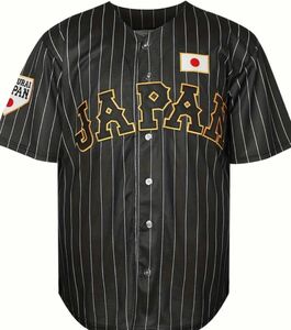 未使用　日本代表チーム メンズ レトロ刺繍デザイン 半袖 Vネック ルーズボタンアップシャツ 野球ジャージ　Lサイズ