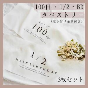 誕生日　ハーフバースデー　100日　タペストリー　記念　赤ちゃん　撮影