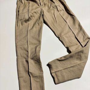 4437】新品4.4万【PAOLONI / パオローニ 52（50程度） 春夏モデル リネンパンツ ３者混ストレッチ素材 SLIM FIT LEON掲載】サンドの画像4