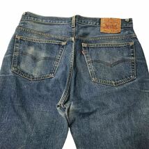 90s USA製 Levi's 501 デニムパンツ ジーンズ リーバイス ビッグサイズ w38 ヒゲ 鬼ヒゲ 色落ち抜群 米国製 赤耳 ハチマル 黒カン 501xx 66_画像4