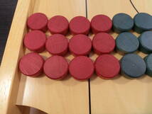 ♪♪【6E20②i】カロム　ボードゲーム　日本カロム協会ロゴマーク入りカロム盤（玉29個付き）　木製　良品♪♪_画像2