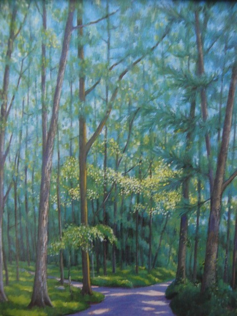 Irie Kan [Forest Mystery] Rare Art Book Illustration, In good condition, Brand new with high-quality frame, free shipping, Western painting, oil painting, landscape, Painting, Oil painting, Nature, Landscape painting
