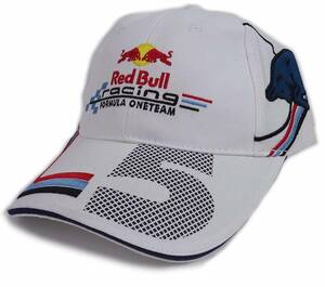 Formula 1 フォーミュラ1 Red Bull racing レッドブルレーシング no.5 Vettel ドライバーズカーブバイザーキャップ (ホワイト)[並行輸入品]