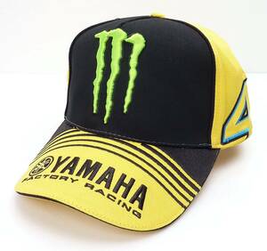 VR46 MONSTER ENERGY モンスターエナジー ヴァレンティーナ・ロッシ YAMAHAロゴ カーブバイザーキャップブラック/イエロー [並行輸入品]