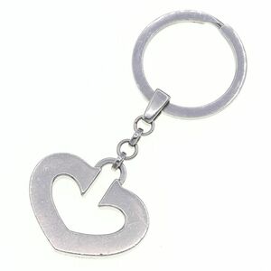  Cartier key ring C Heart silver metallic ru used key holder bag charm Logo accessory 