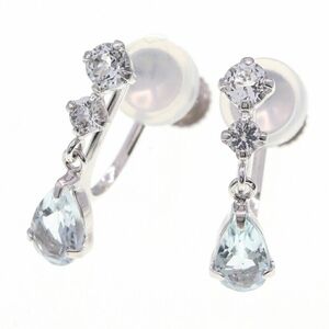 yondosi- earrings diamond aquamarine 112136753206 K10 WG used year accessory accessory 