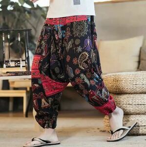  новый товар Asian этнический шаровары Aladdin брюки casual брюки Dance йога талия резина салон одежда мужской 