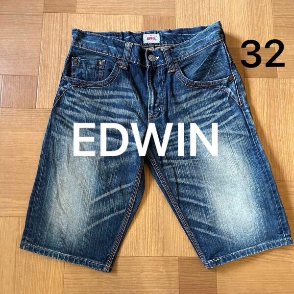 EDWIN ジーンズ ハーフパンツ32サイズ デニム Lサイズ ショートパンツ 4520 ジーパン 短パン XV 