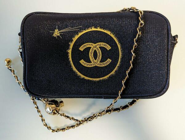 【新品】 CHANEL シャネル ノベルティ ポーチ チェーン付 ゴールド×ブラック