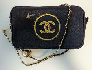 【新品】 CHANEL シャネル ノベルティ ポーチ チェーン付 ゴールド×ブラック 