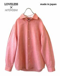 美品 LOVELESS 別注HITOYOSHI コットンリネンシャツ ピンク 3