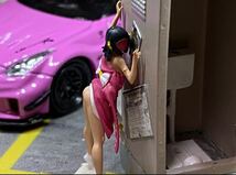 1:64　浴衣美女　美脚　セクシーフィギュア　トミカサイズ　ジオラマ　MINI GT LBWK 日本未発売マテル ミニカー MATTEL ピンク_画像3
