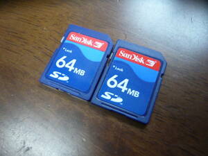 動作保証！SanDisk SDカード 64MB 2枚セット 
