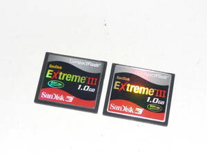 動作保証！SanDisk ExtremeⅢ CFカード 1GB 2枚セット ハードケース付