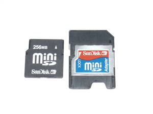 動作保証！SanDisk miniSD 256MB SDカードアダプタ付