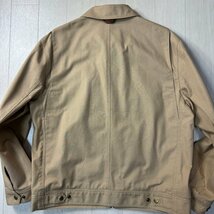 未使用並/XL相当★コーチ/COACH シグネチャー総柄 レザーロゴ 革ワッペン コットンジャケット ブルゾン レザートリミング メンズ ベージュ_画像3