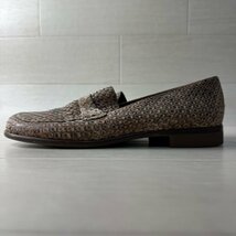 美品/UK7 1/2 25.5cm相当★バリー/Bally アナコンダ革 鱗 レザーシューズ ローファー 靴 スリッポン 男女兼用 ベージュ_画像5