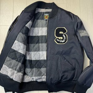  beautiful goods /XL size * Schott /Schott N.Y.C back Logo . origin badge single rider's jacket blouson lining check pattern cotton inside men's black 