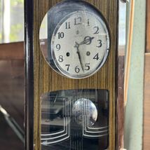 掛時計 (昭和レトロ アンティーク 振り子時計 柱時計 ゼンマイ式 愛知時計 掛け時計 ビンテージ )[H72]_画像5
