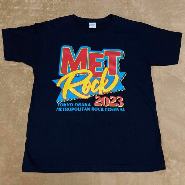 MET ROCK 2023 ビッグロゴTシャツ　Mサイズ　ネイビー　メトロポリタン・ロック・フェスティバル Tシャツ