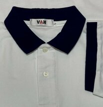極美 日本製 VAN JAC ヴェンジャック 襟裏 ロゴ 半袖 ポロシャツ / 切り替え_画像3