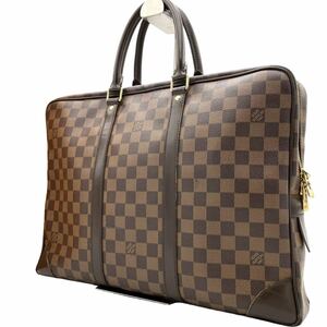 [ judgment settled ] LOUIS VUITTON Louis Vuitton Damier poruto when . man Voyage business bag A4* briefcase tea color bag men's 