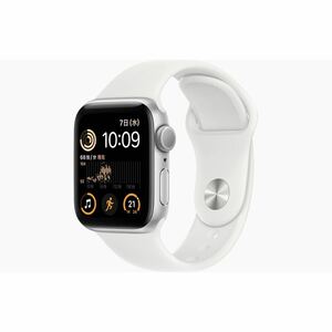 Apple Watch SE GPS＋Cellularモデル 44mmシルバーアルミニウムケースとホワイトスポーツバンド レギュラー MNQ23J/A