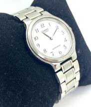 中古　CASIO　カシオ　クォーツ腕時計　稼働品　白文字盤　アナログ　メンズ時計/3593-5_画像2